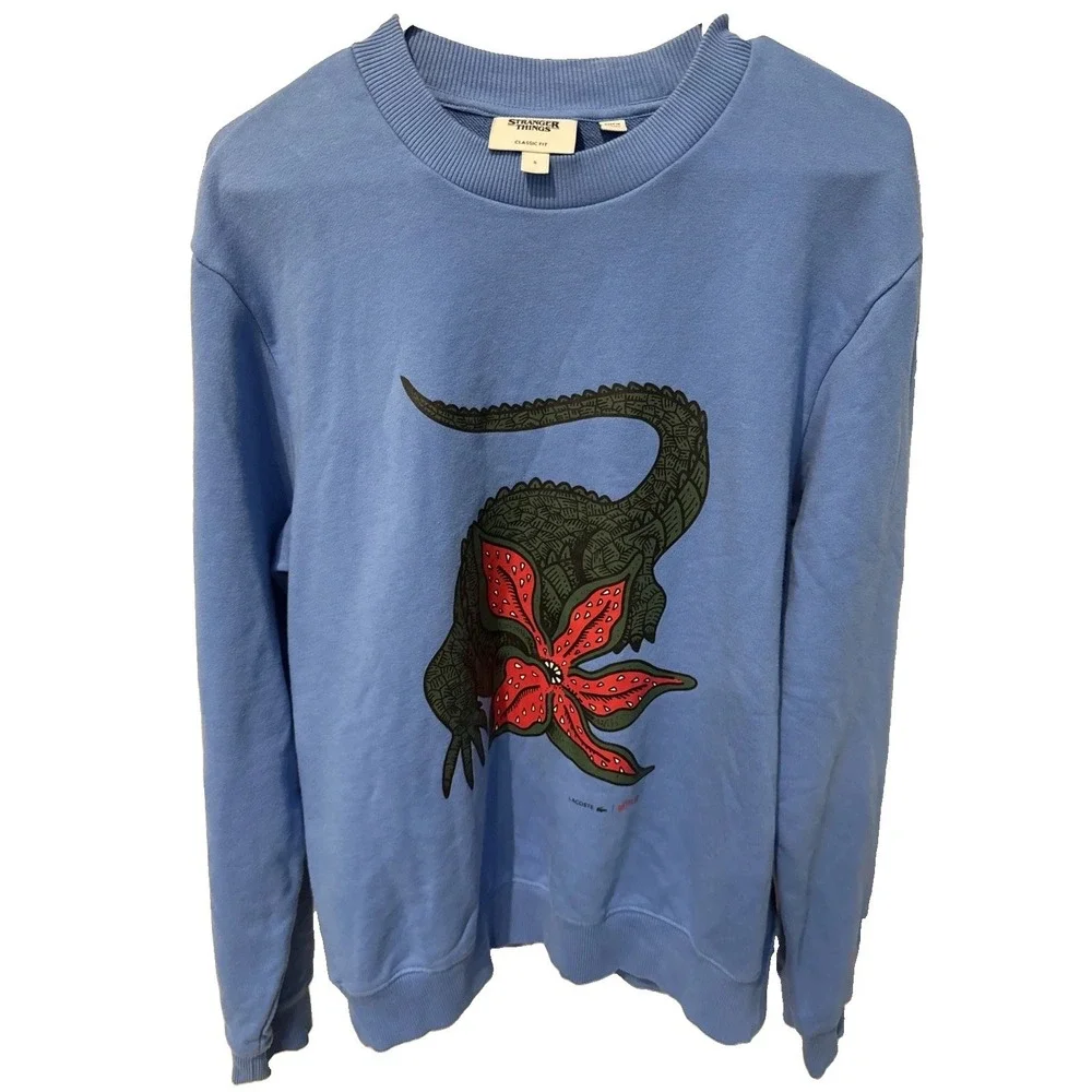 Lacoste Netflix Stranger Things Crewneck RARE Sweatshirt L-5